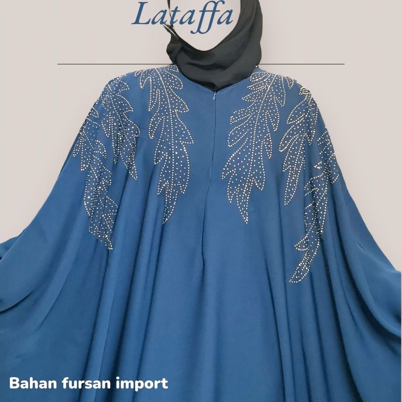 KAFTAN LATAFFA ORI ALLSIZE KOMBINASI MATA BLINK GOLD BAHAN FURSAN ALKHATIB COLLECTION / GAMIS SYARI 