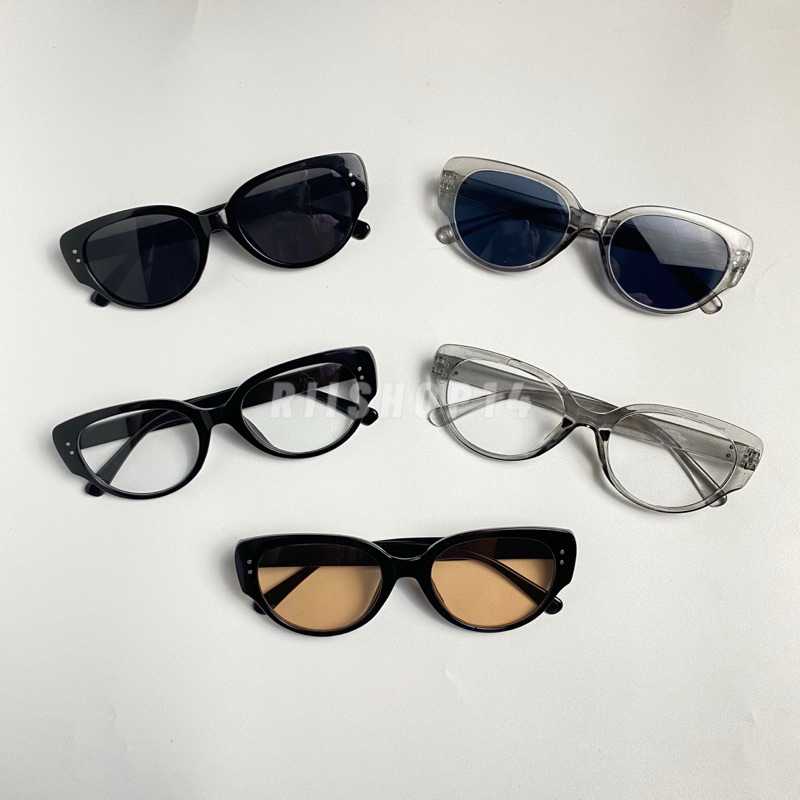 RIISHOP- Kacamata Cat Eye/ Kacamata Hitam/ Kacamata Frame Cat Eye