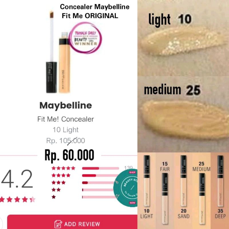 Concealer Maybelline Fit Me Concealer