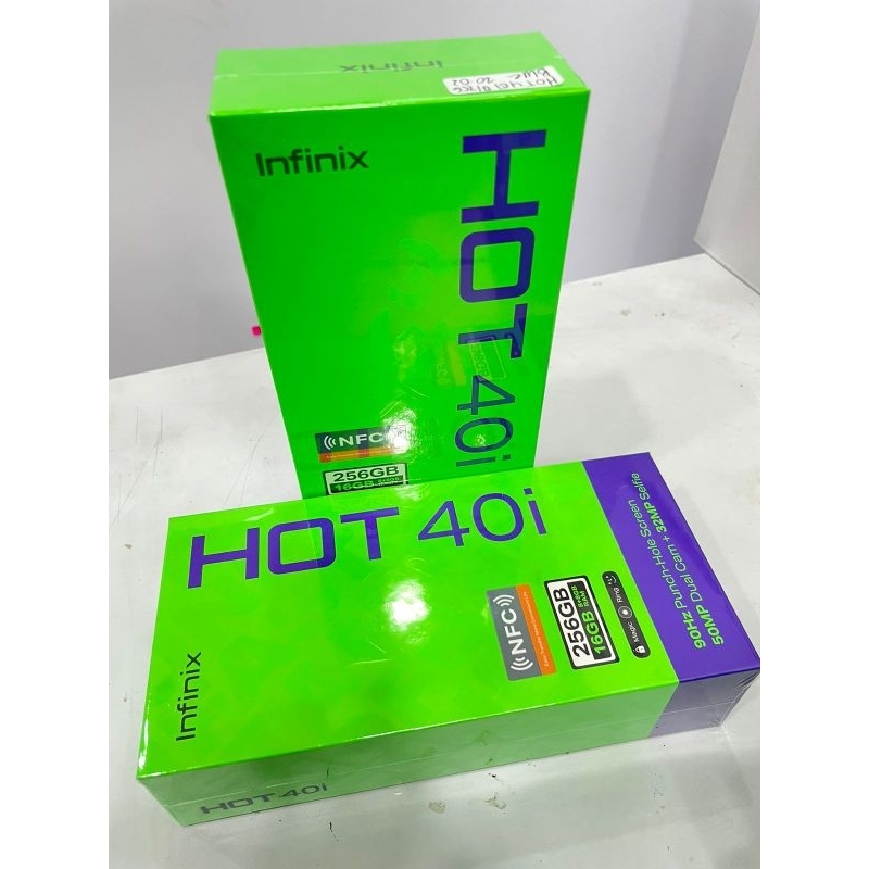 Infinix Hot 40i ram 8+8gb rom 256GB Garansi Resmi.90Hz Fluid Screen,50MP& 32MP Clear Selfie,18w Fast