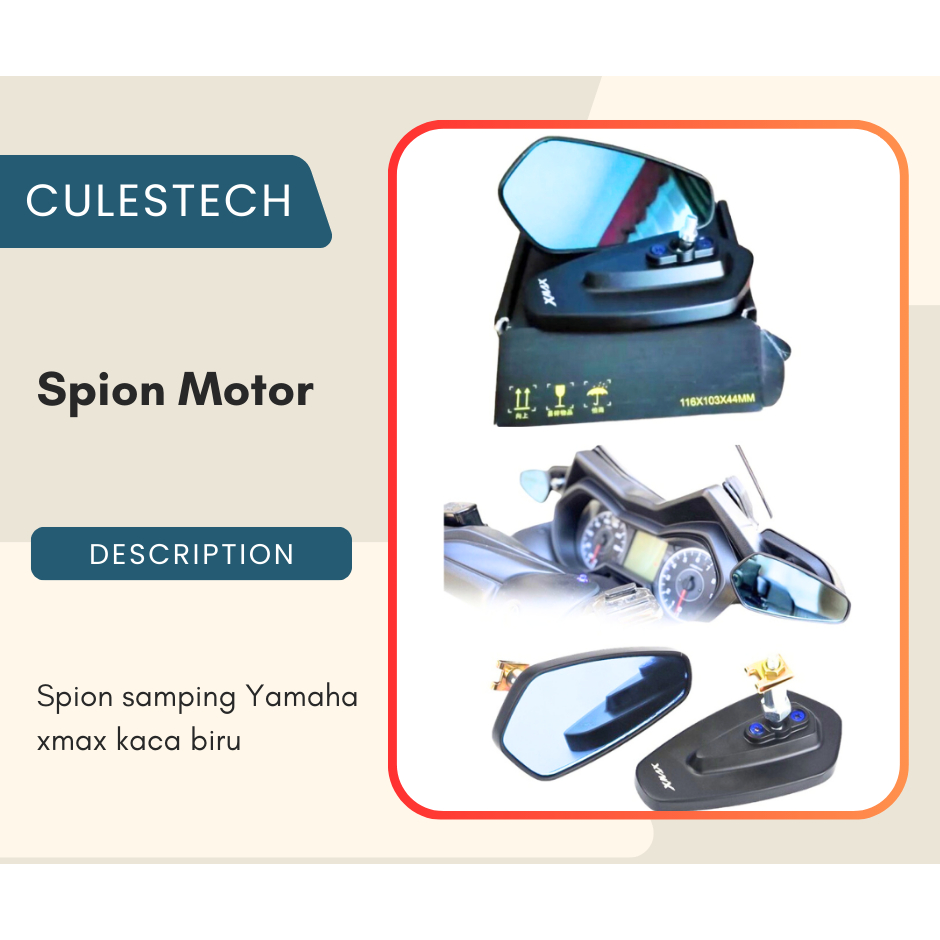 Spion Motor Xmax 250/300 2017-2022 Kaca Biru ( Good Quality )
