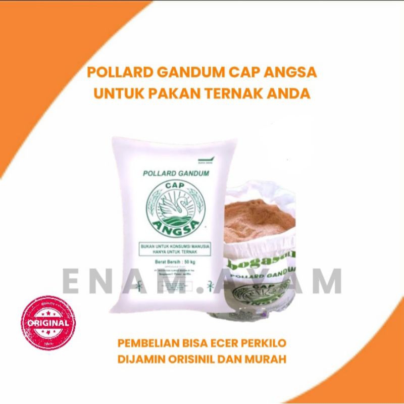 POLLARD GANDUM ECERAN 1 kg, UNTUK PAKAN TERNAK ANDA