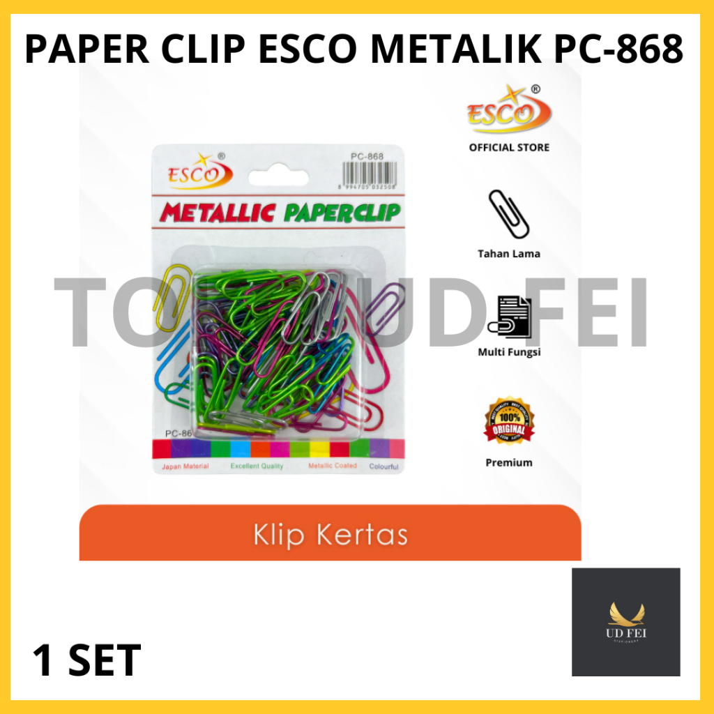 

(1SET= 1 PACK KECIL) Paper Clip / Paper Clip ESCO/ Paper Clip ESCO 868/ Klip Kertas