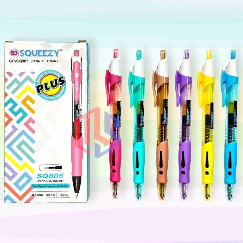 

Pulpen / Ballpoint / Pen Gell Squeezy GP- SQ805 (12 Pcs)