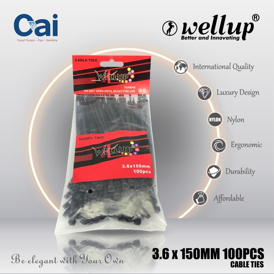 

KABEL TIES 15 CM HITAM - TIES CABLE - TALI RIPET