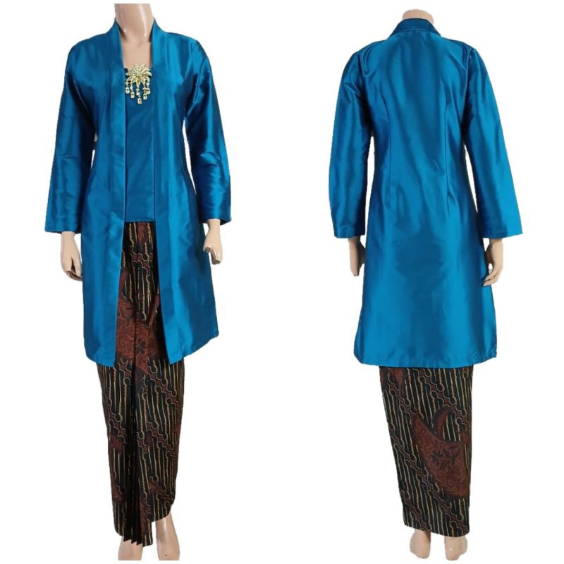 Atasan Kebaya Kutubaru  Panjang /Kebaya  Taffeta Polos
