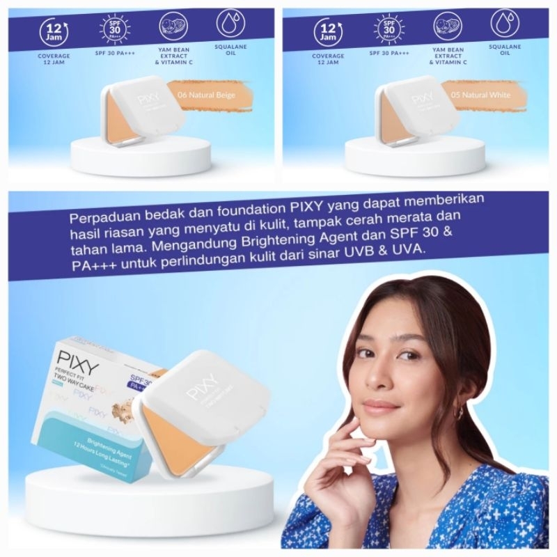 Refil bedak pixy natural white dan natural beige