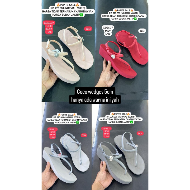 SALE ‼️ popits wedges coco 5cm sandal woman original store