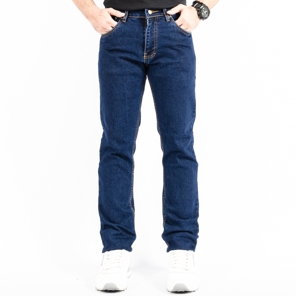 Celana Jeans Pria Panjang Standar Reguller Dark Blue 27-38 Dewasa Terbaru Regular Pants Pria Jins