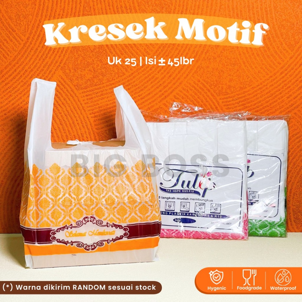 [Pack] Kantong Kresek Motif Selamat Menikmati / Kresek Kotak Nasi Box Hajatan