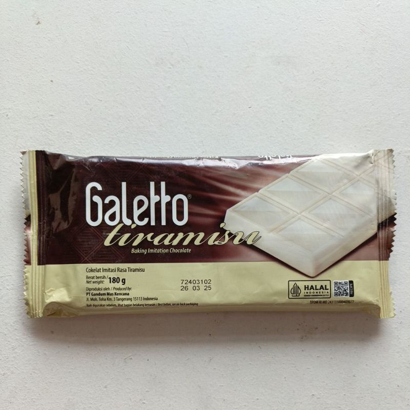 

Coklat Masak Galetto Drak dan Tiramisu 180g