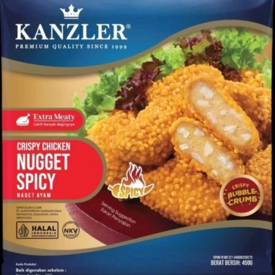 

Kanzler Spicy Crispy Chicken Nugget Spicy Naget Ayam Pedas Renyah 450g