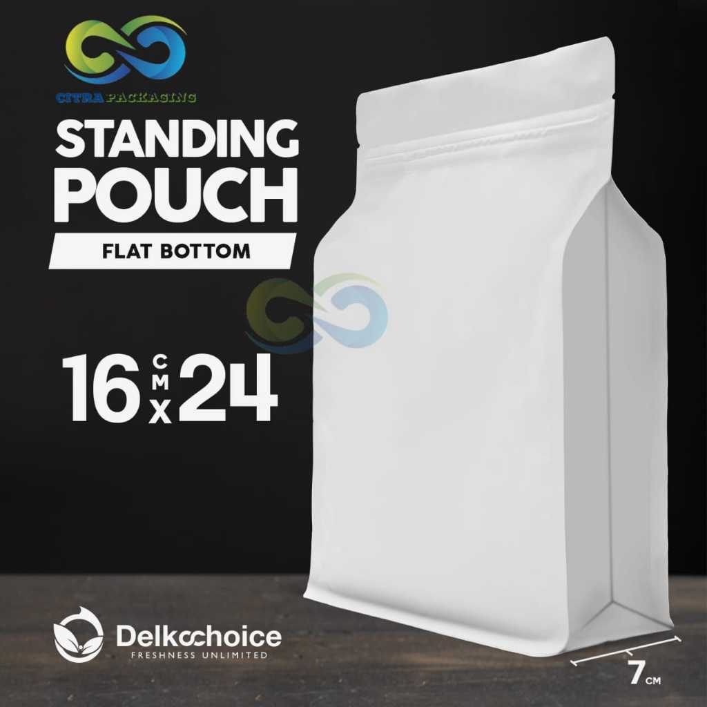 TERMURAH! STANDING POUCH KEMASAN FLAT BOTTOM POLOS PREMIUM