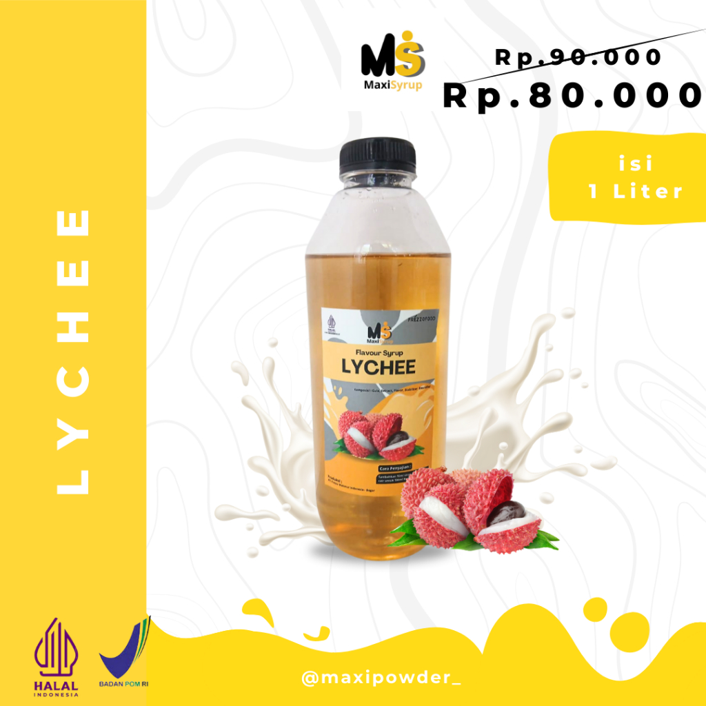 

Syrup Minuman Rasa Lychee 1Liter / Sirup Lychee Termurah / MaxiSyrup