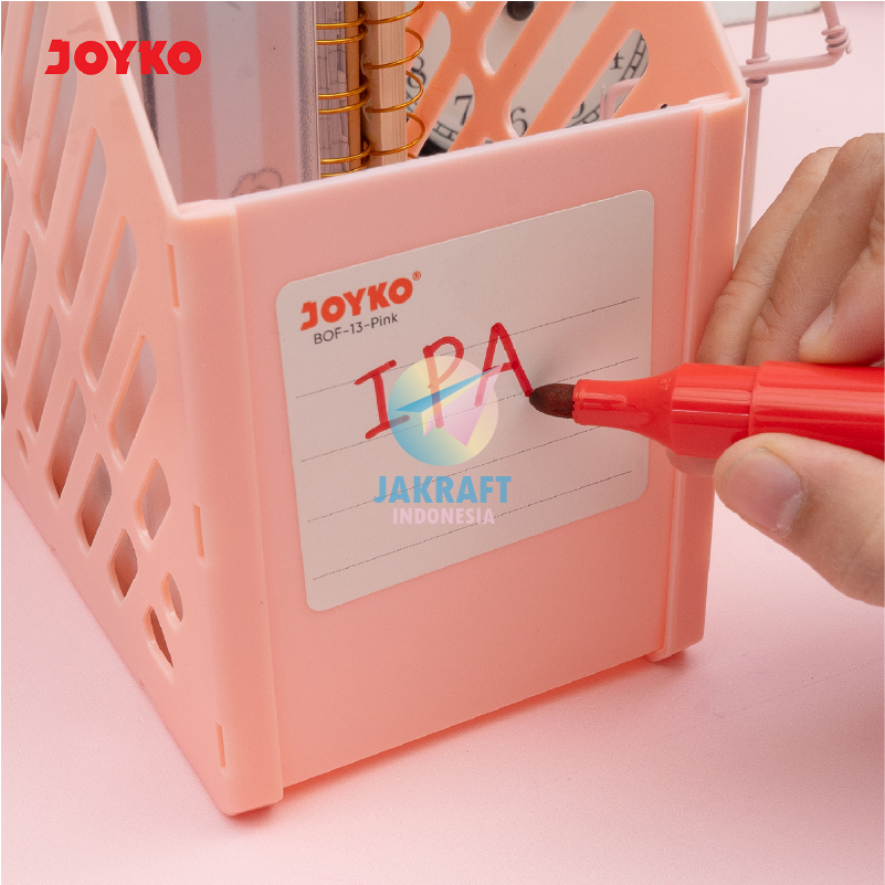 

(1 Unit) Box File Rakit Portable JOYKO BOF-13 Warna Pastel Biru Blue / Merah Muda Pink FC 9 Cm