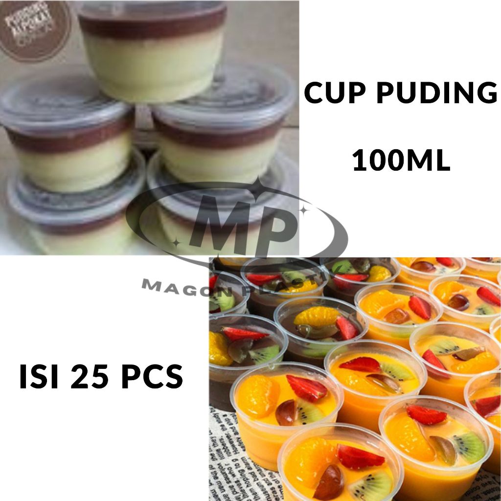 CUP PUDING 100ML/ THINWALL 100ML/ CUP MINI FOODGRADE/ RUJAK 7 BULANAN/ OTG 100/ ISI 25PCS