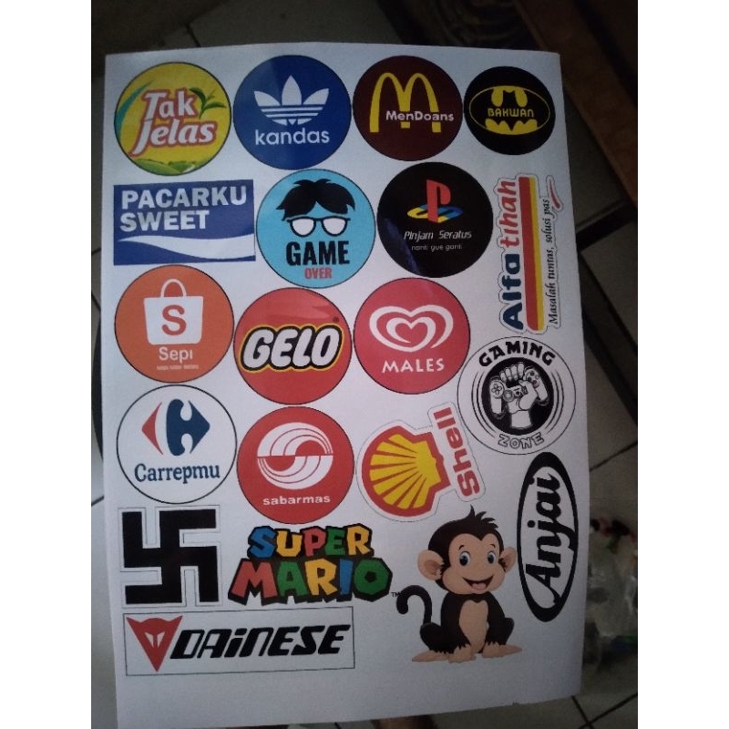 

stiker lembaran, harga untuk 1 lembar