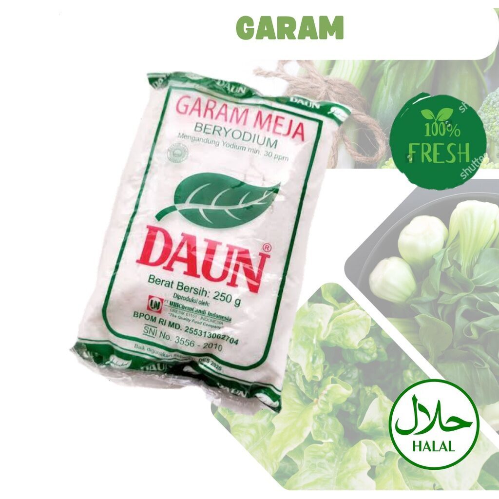 

Garam Meja Beryodium Daun 250gr