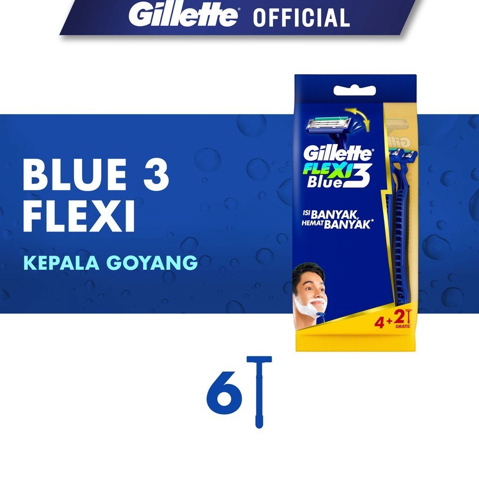 Terbagus Gillette Pencukur Blue 3 Flexi Razor Pisau Cukur Isi Ulang  Isi 6