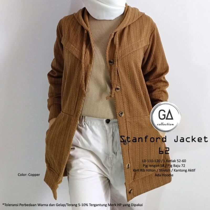 JAKET WANITA JUMBO/STANFORD/JAKET WANITA KNIT RIB JUMBO LD 120 CM FIT XXL