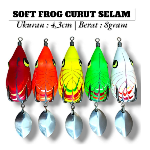 SOFT FROG CURUT SELAM. UKURAN 4,3CM. BERAT 8GRAM.INTAN LURE'S