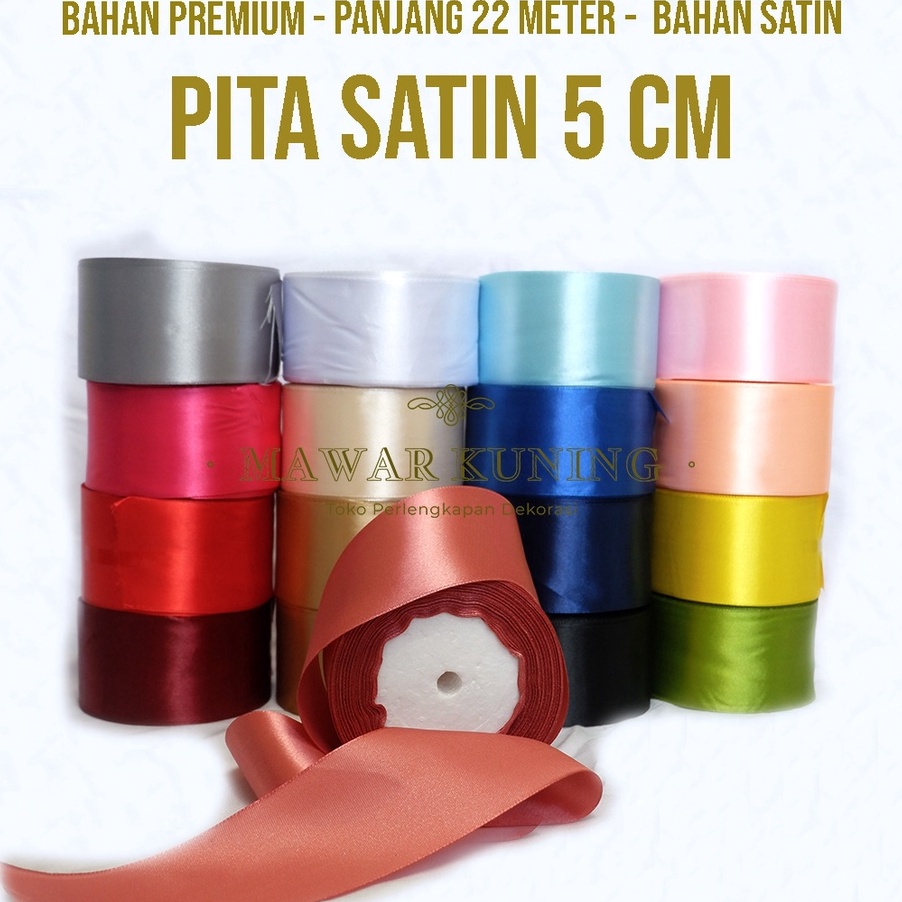 

DIJAMIN ORI 5 CM x 22 M Pita Satin Untuk Kado Buket Bunga Hadiah Lainnya