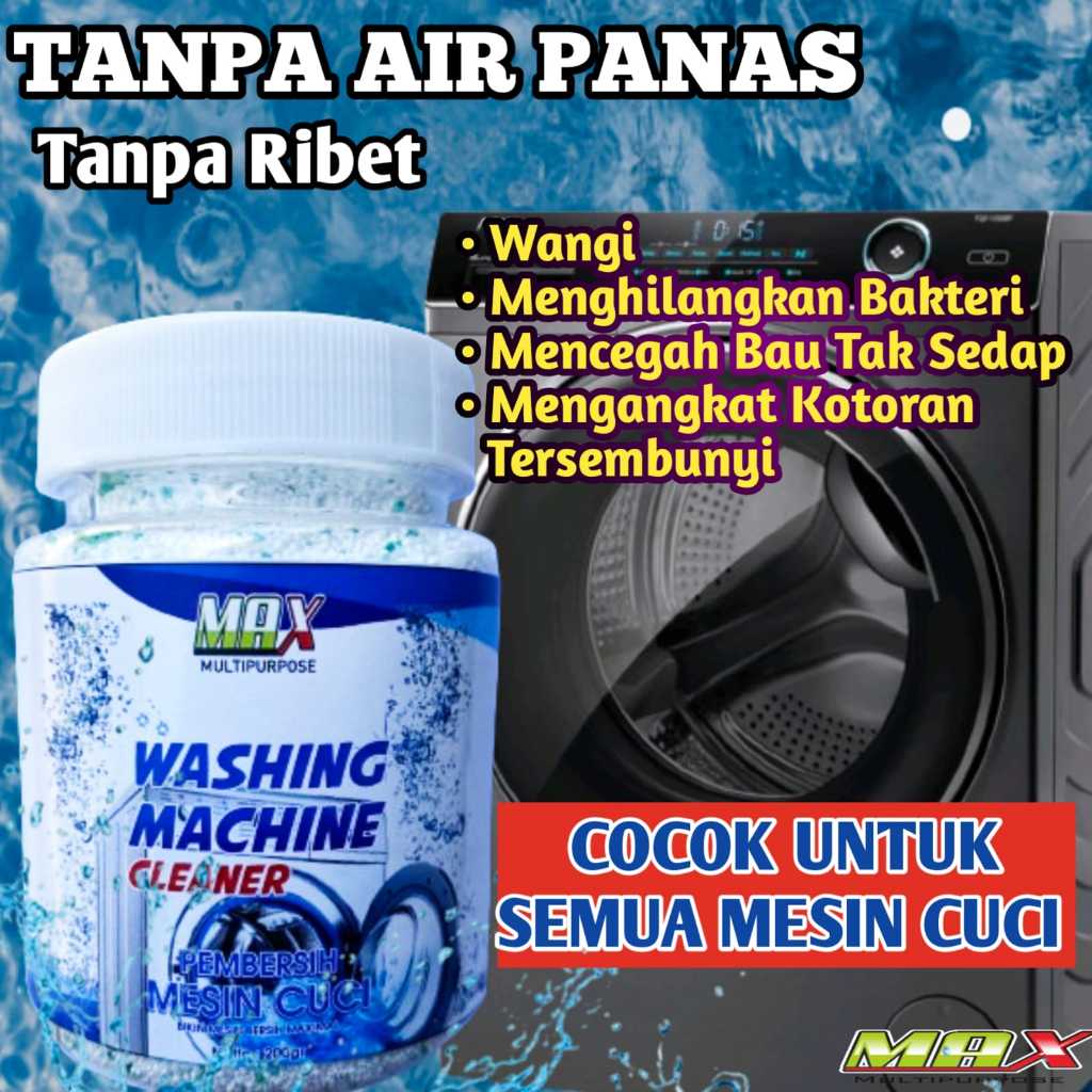 MAX Pembersih Mesin Cuci TANPA AIR PANAS Magic Powder Magic Klin Serbuk Ajaib Penuh Manfaat
