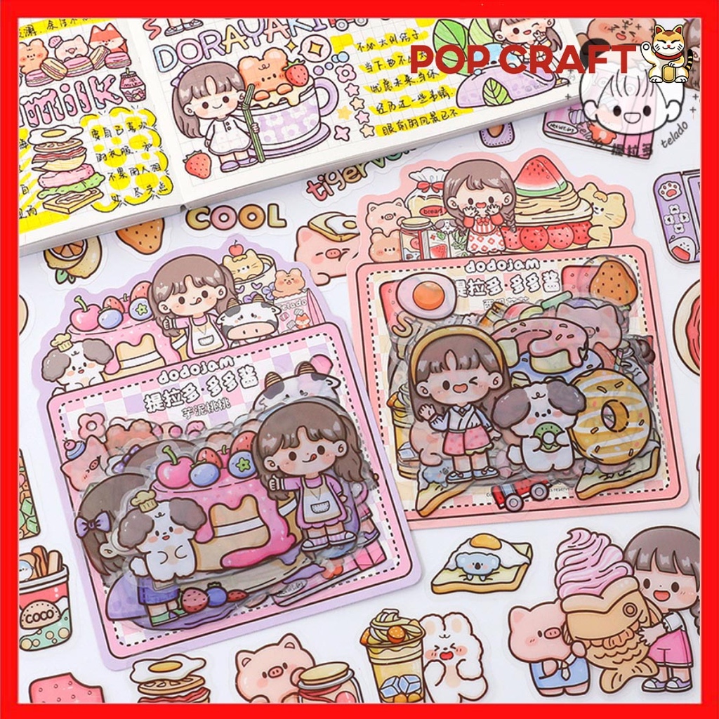 

PC 1 Set isi 40 Pcs Stiker Pack Dodojam Girl Edisi Fruit Stiker PVC Motif Kartun Lucu DIY Deco TLD67