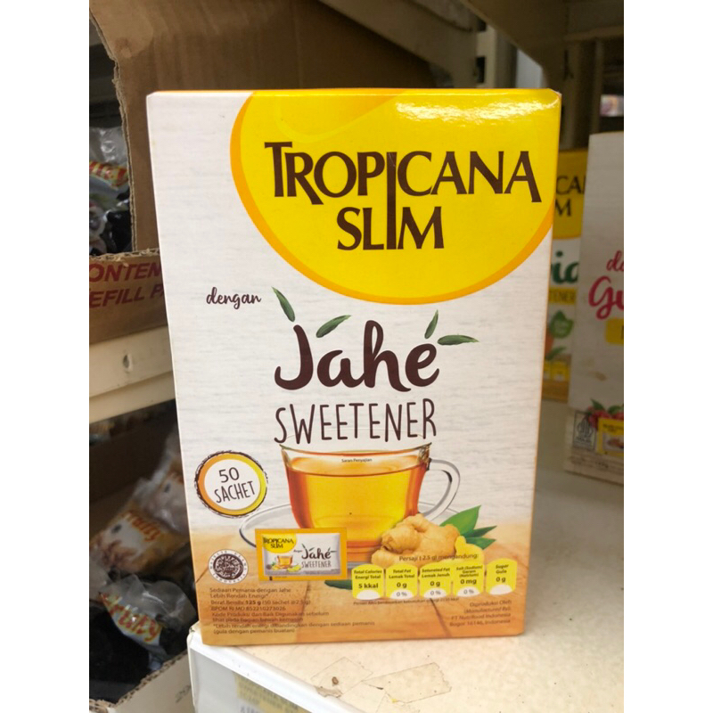 

Tropicana slim sweetener JAHE 50 sachet-pemanis alami dengan ekstrak jahe untuk diabetesi dan diet