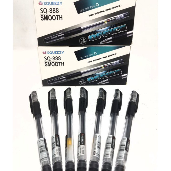 

READY STCOK Harga Grosir 1kotak12pcs Pulpen Gel Pen SQUEEZY SQ888
