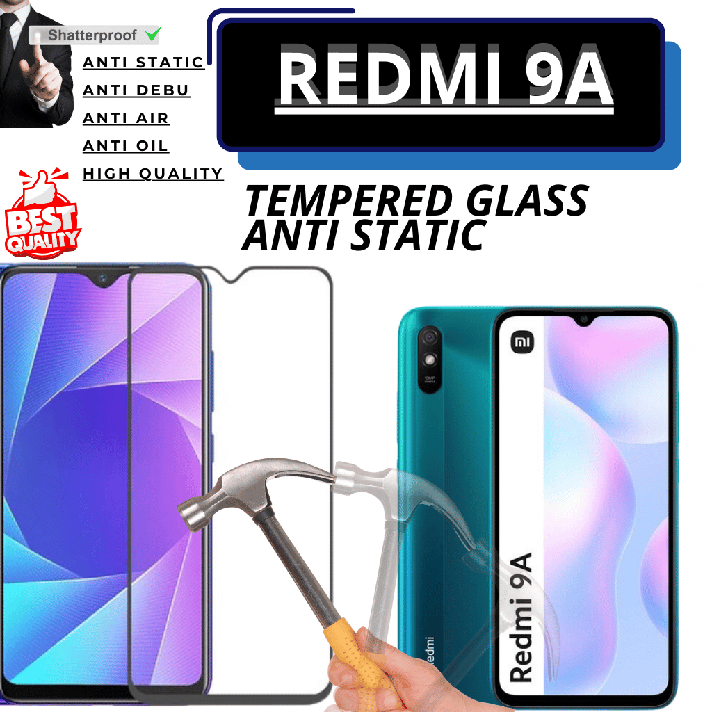 XIAOMI REDMI 9A ANTI GORES TEMPERED GLASS ANTI STATIC + PACKING FOR XIAOMI REDMI 9A