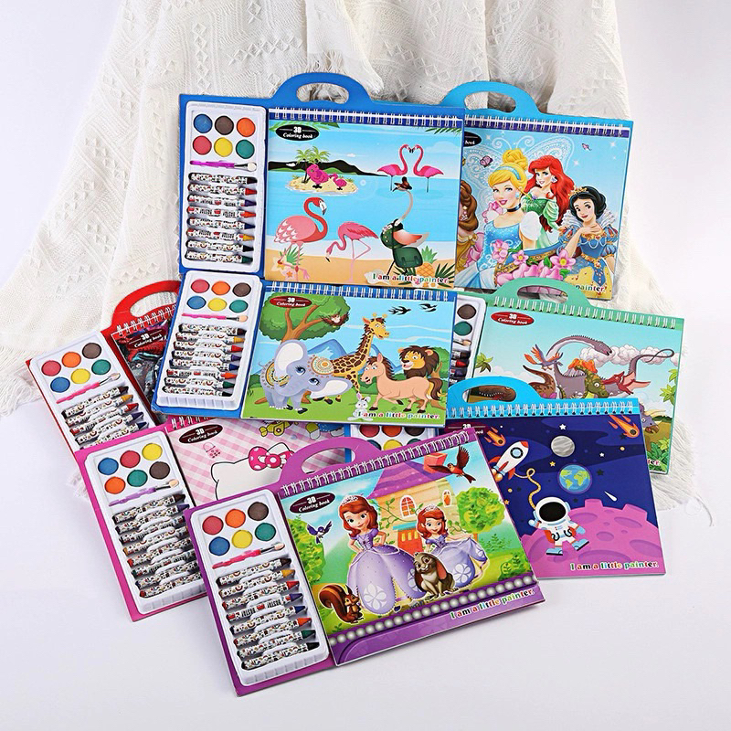 

[PSS] SET 3D COLORING BOOK | BUKU MELUKIS / MENGGAMBAR ANAK | SET CRAYON MEWARNI