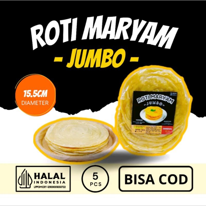 

Roti Maryam JUMBO isi 5 Rasa Original by Tumbuh Food Lembut & Crunchy