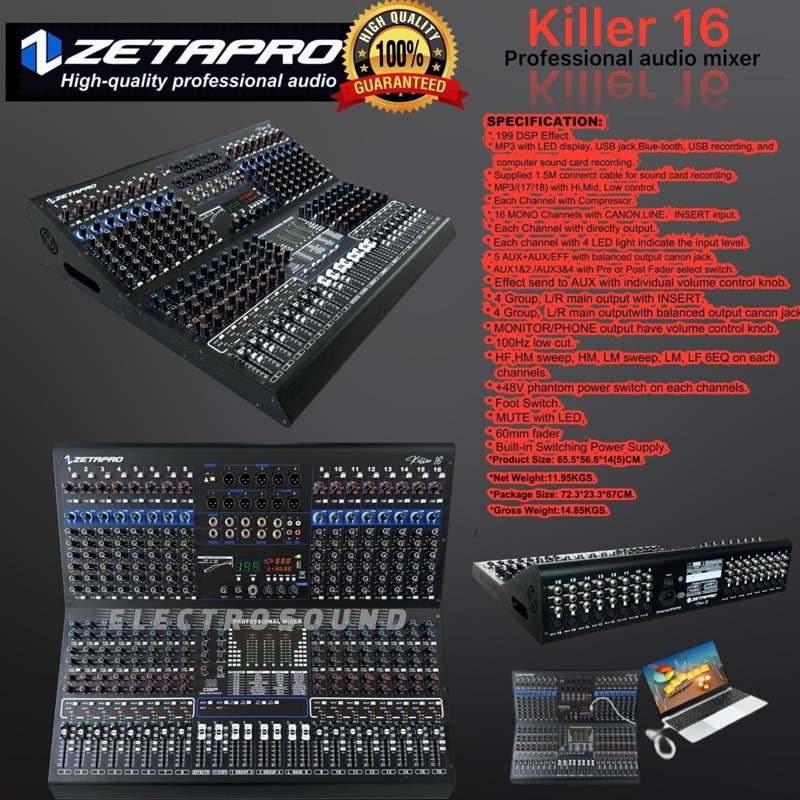 MIXER AUDIO ZETAPRO KILLER 16, COMPRESSOR / Zetapro Original