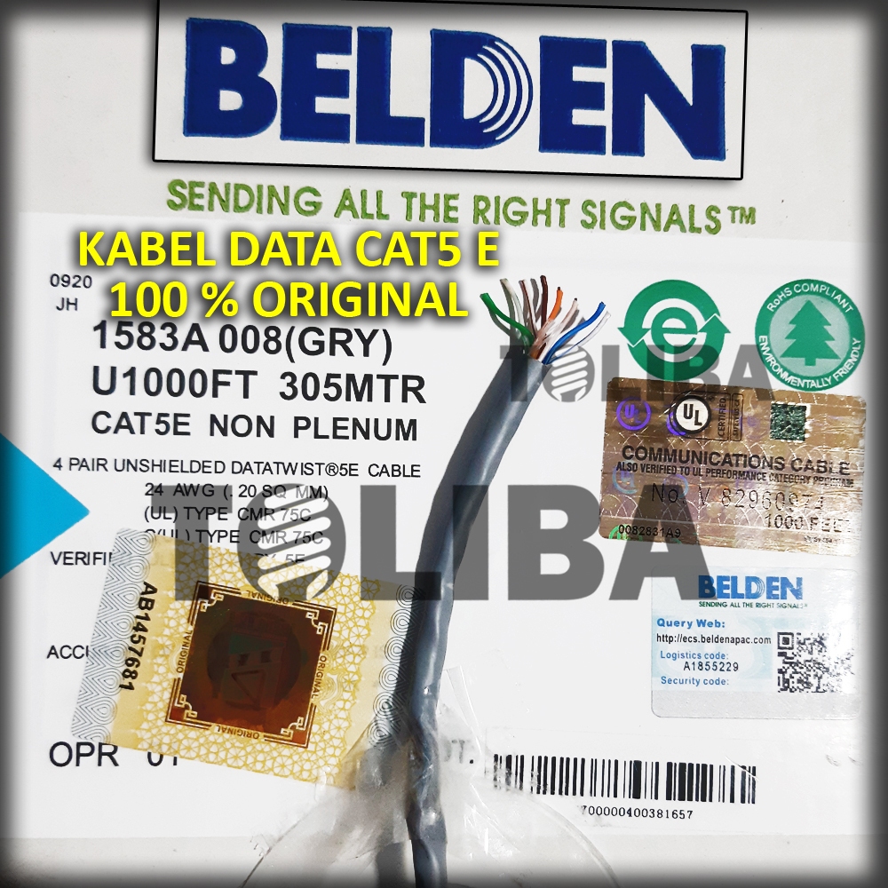 kabel data cat5 cat 5e belden kabel lan meter / kabel belden original / kabel belden asli / kabel ca