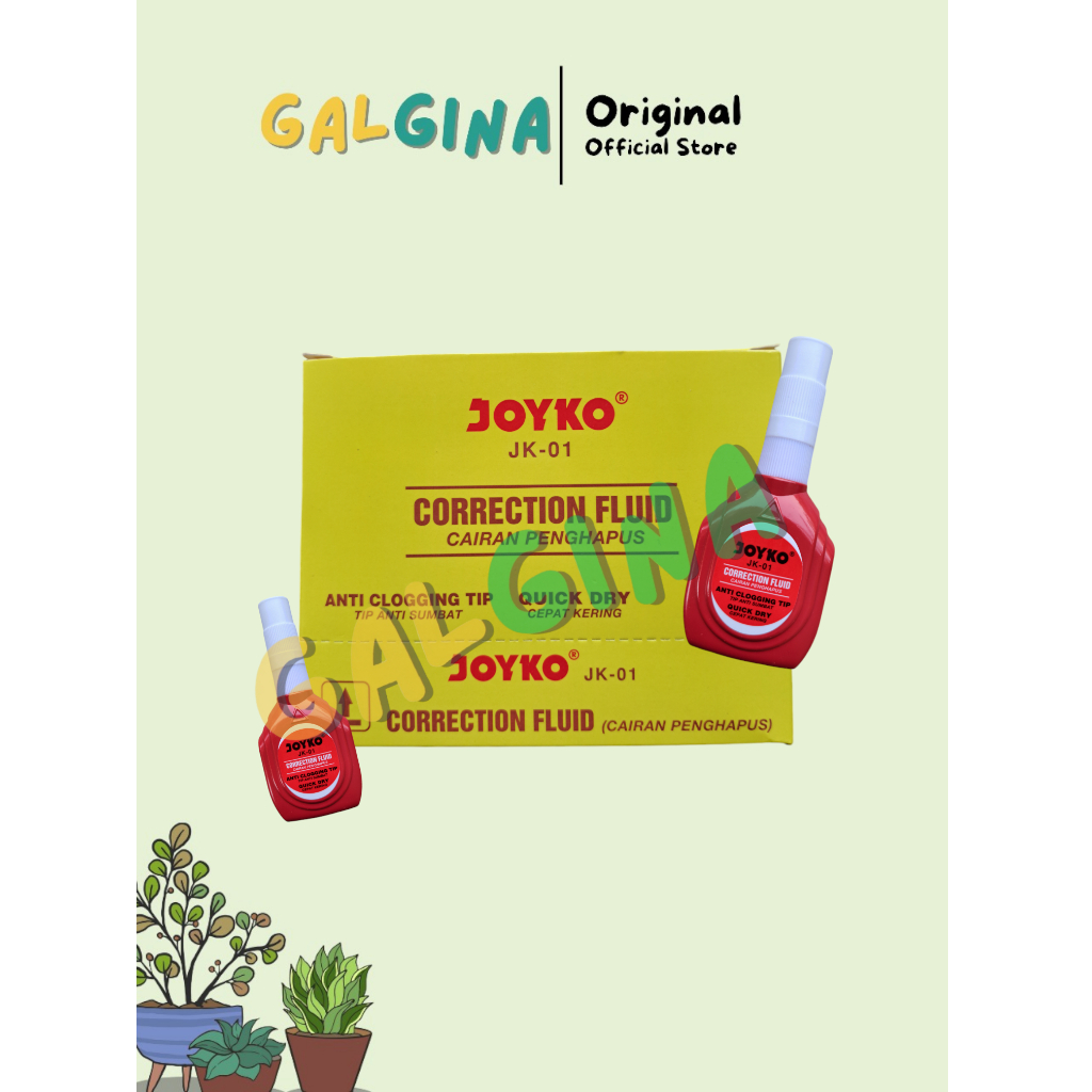 

Joyko Correction Fluid Tipe X Cair JK01 ( 1 Lusin ) / 12 Pcs