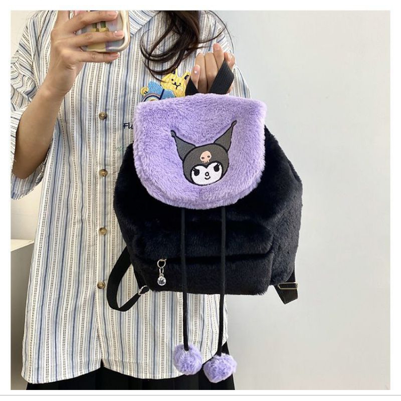 KUROMI ORIGINAL TAS ANAK RANSEL BULU SANRIO
