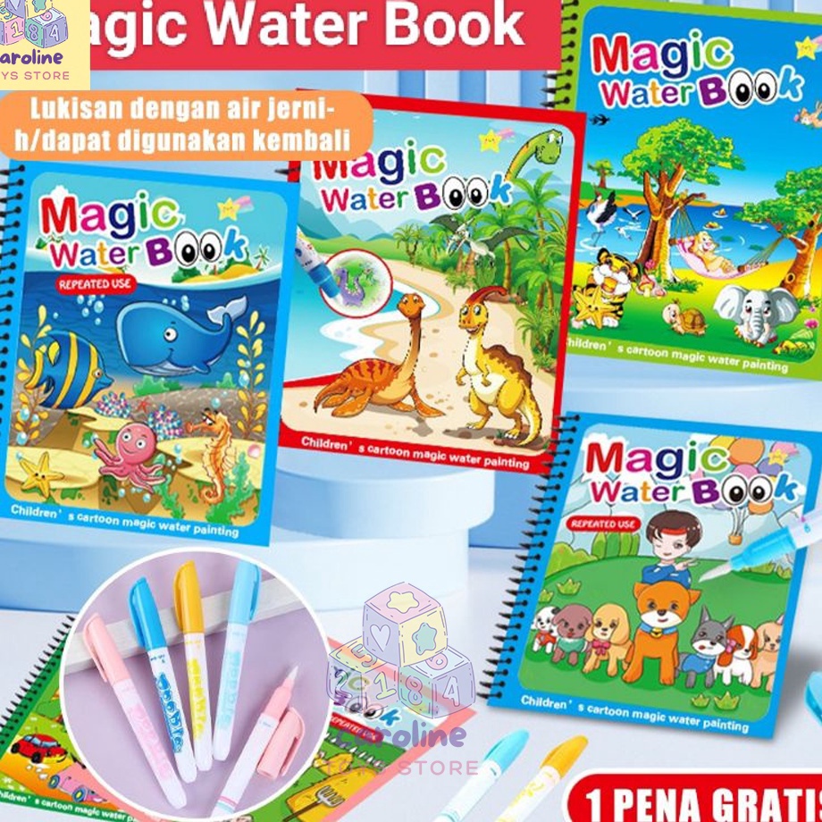 

BERKAH Magic Water Drawing Buku Gambar Mewarnai Edukasi Painting Book