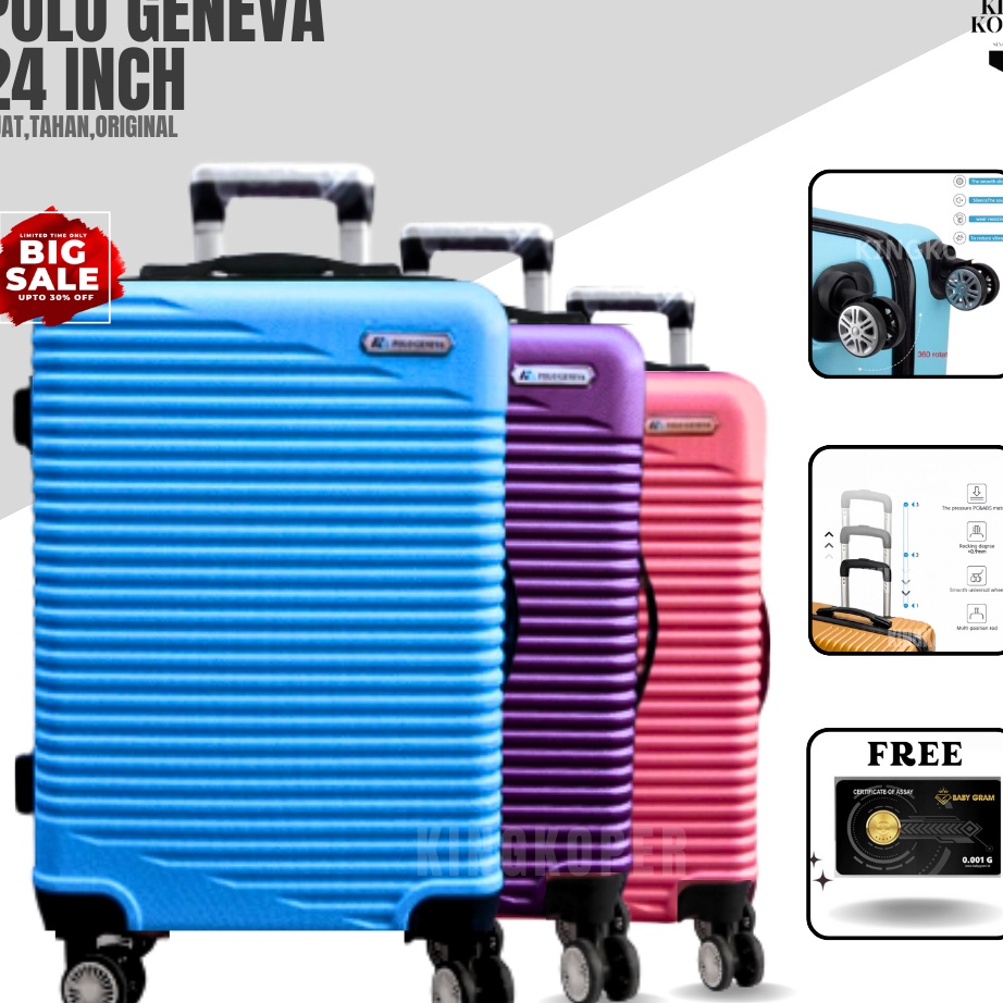 KUALITAS TERJAMIN Koper 24 inch Polo Happy 82 ukuran bagasikoper murahfiberhardcasekabincabin