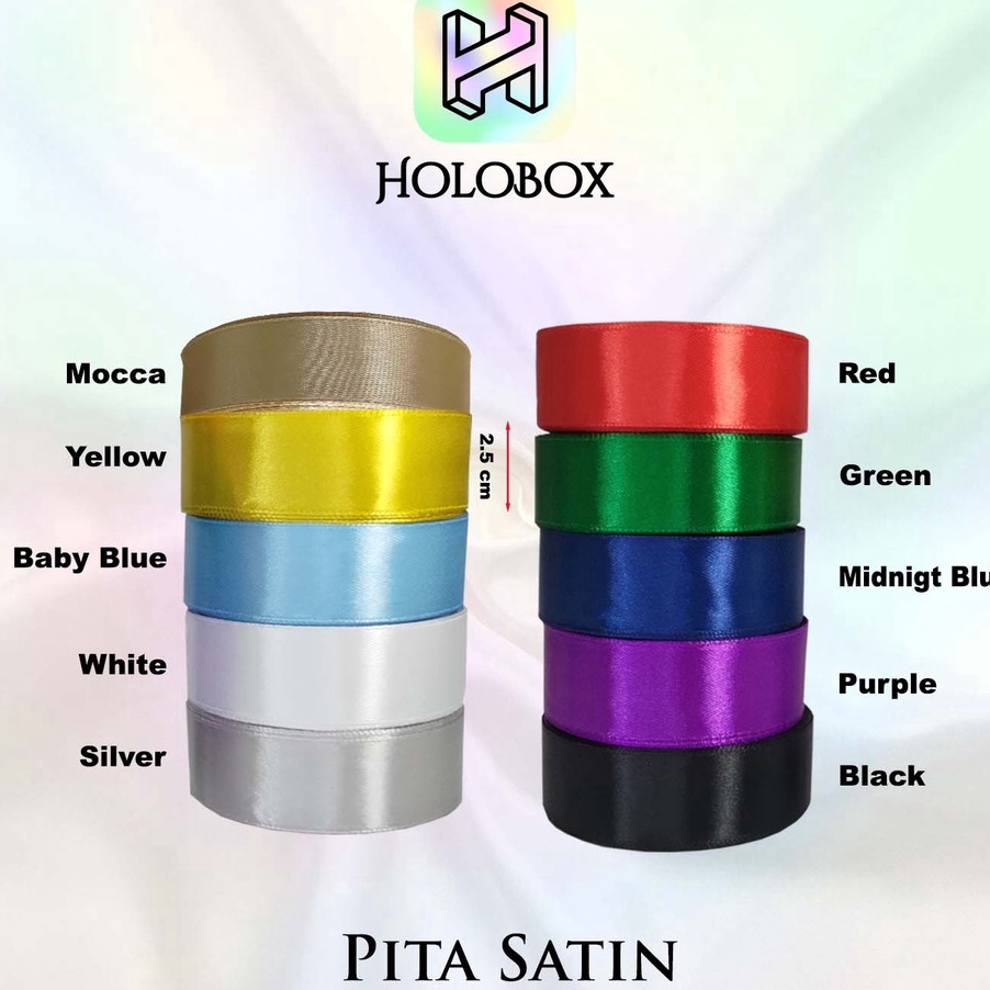 

CUCI GUDANG Pita Satin Ribbon Kado 1 Inch 25 cm Panjang 18 MeterD63