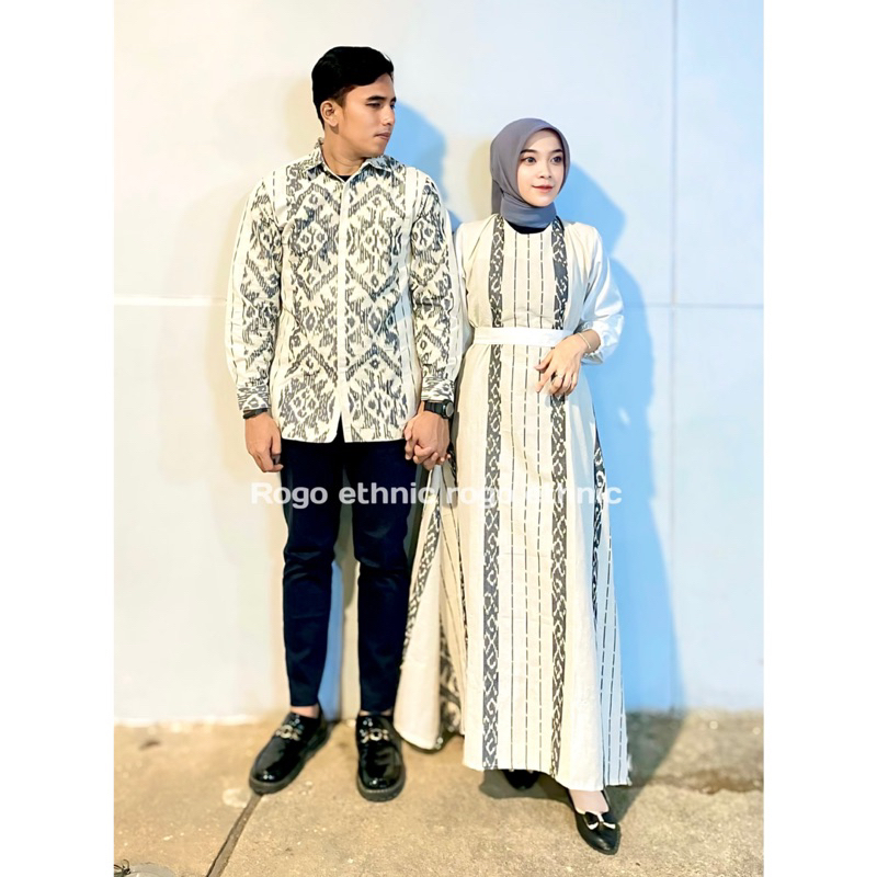Gamis Rania Batik Couple Baju Couple Pasangan Gamis Tenun Couple Baju Kondangan Sarimbit Keluarga