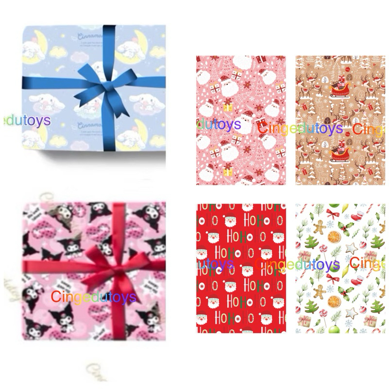 

KErtas kado tema kuromi hello kitty natal christmas santa rusa 1 pack isi 20