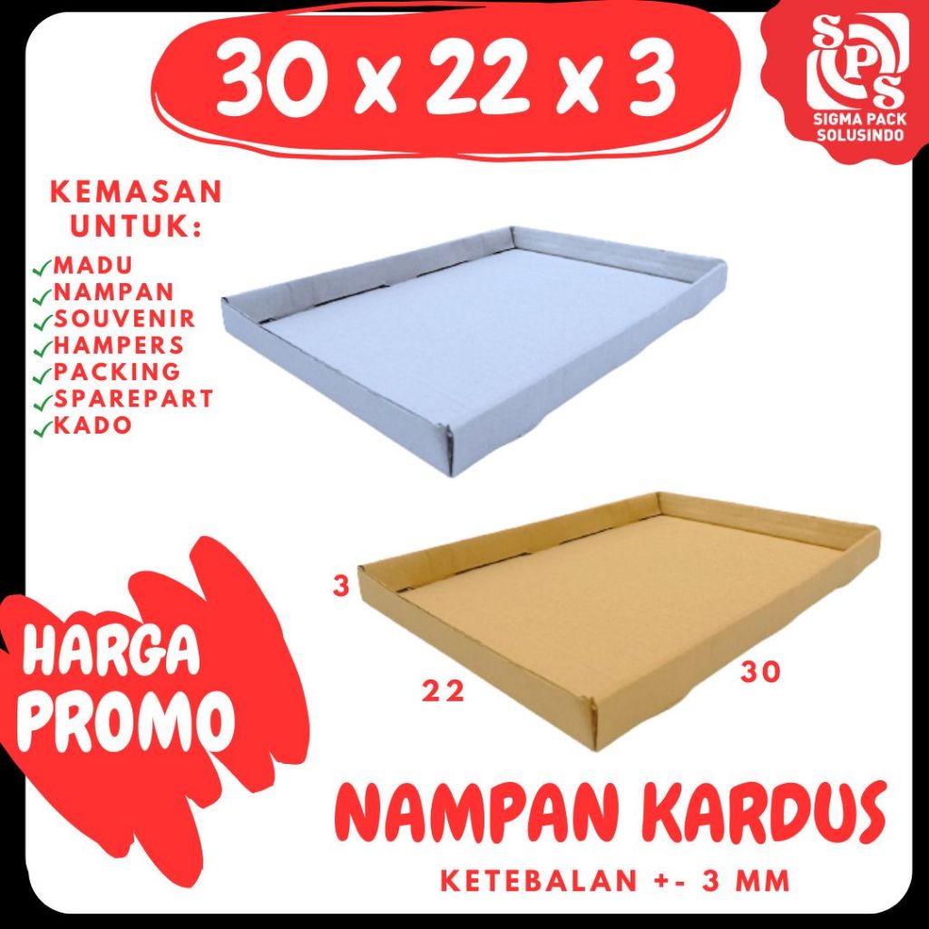 

Nampan Kardus 30x22x3 Karton Kemasan Dus Packing Warna Polos Box