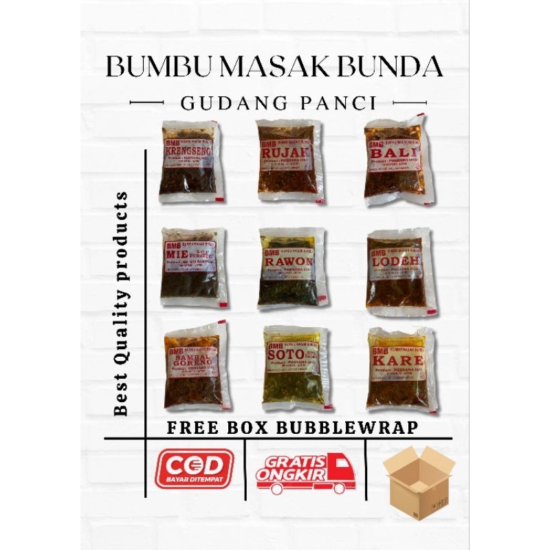 

Bumbu Masak Bunda BMB Sejenis BMM Instan Kikil Gule Kare Soto