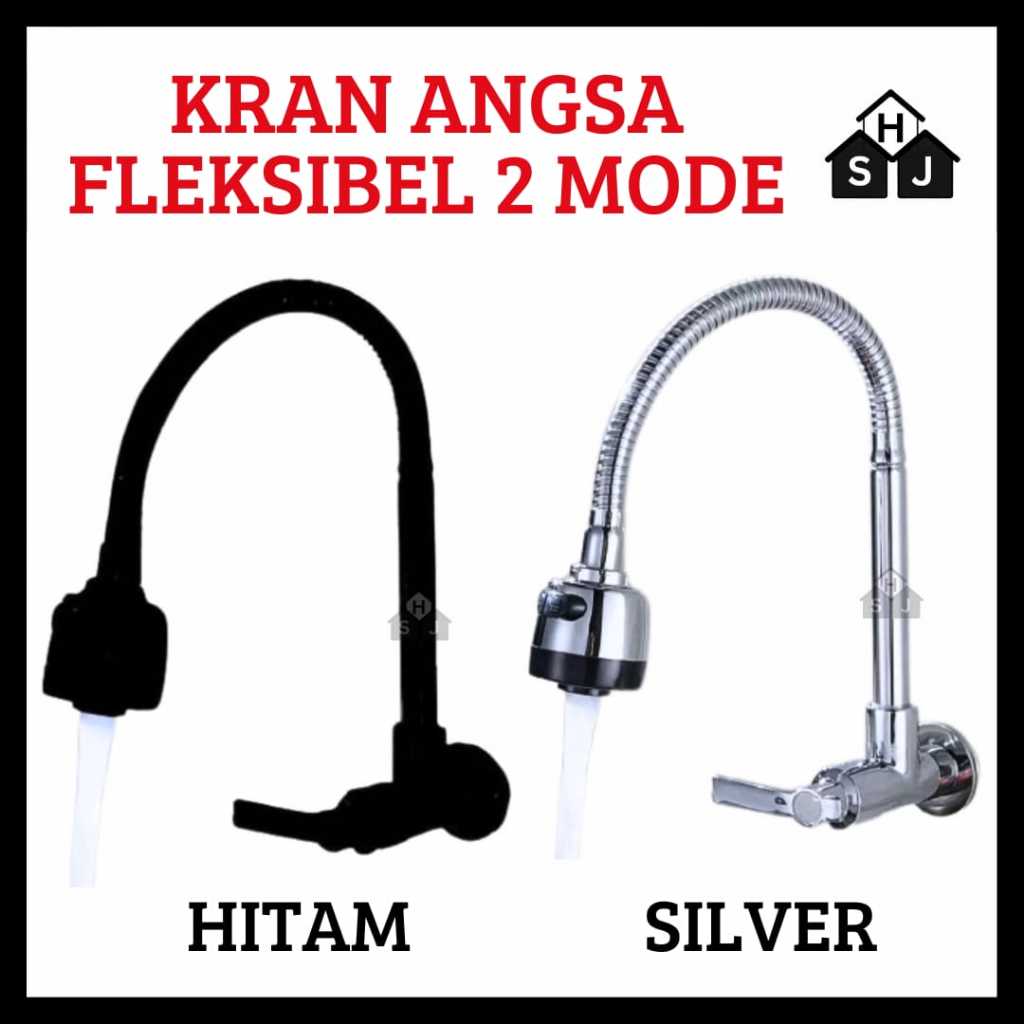 Kran Angsa Dapur Fleksibel 2 Mode / Kran Cuci Piring Drat 1/2 inch / Kran Sink Dapur