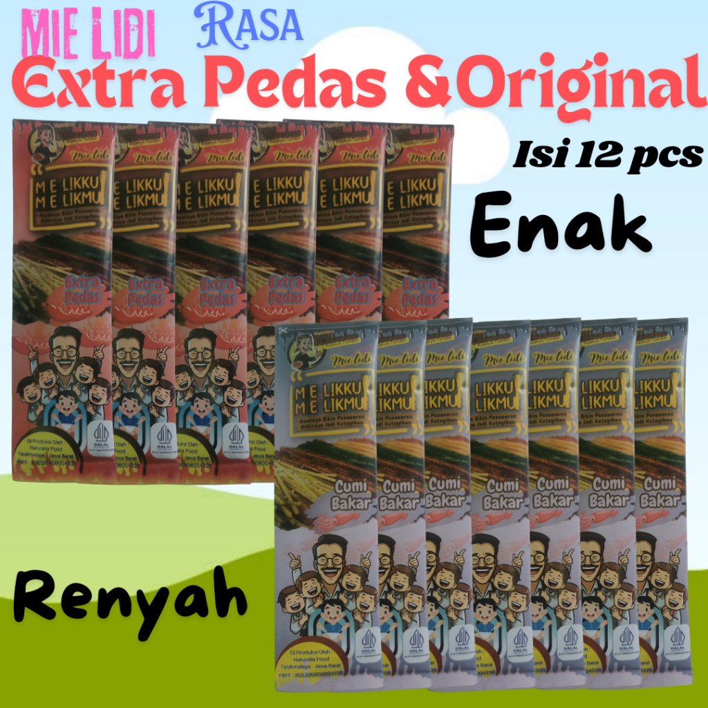 

Mie Lidi Varian Extra Pedas/Original isi 12 pcs
