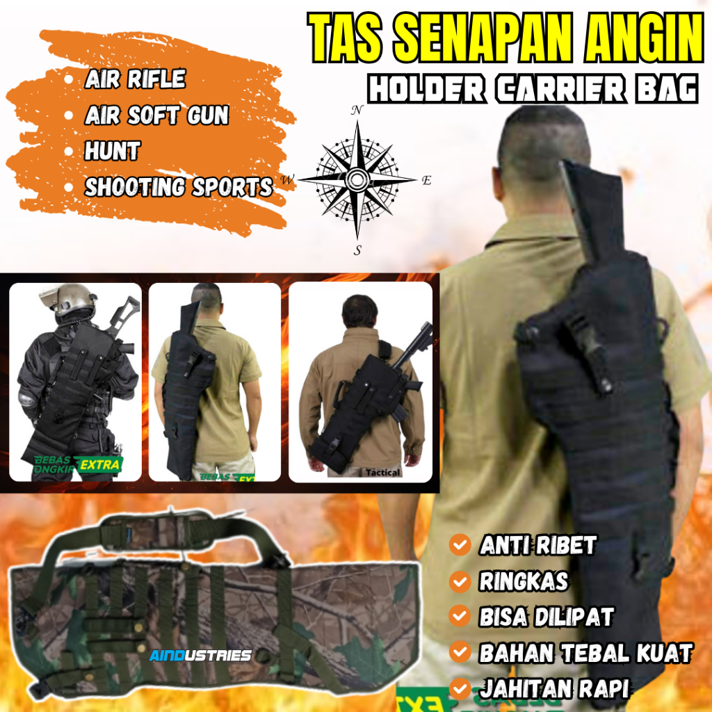 Tas Pcp Panjang Gendong Selempang Anti ribet Ringkas Bisa dilipat Bahan tebal kuat Jahitan rapi