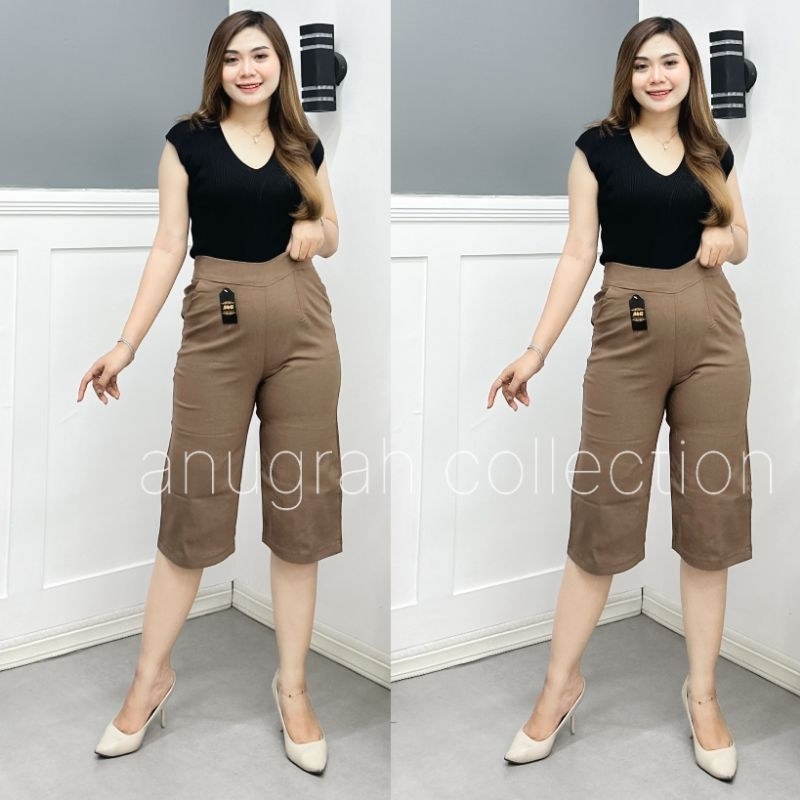 ANUGRAH - Jual Celana Wanita Kulot 7/8 Soft Jeans Model Gio Pants Highwaist Gaya Korean Style