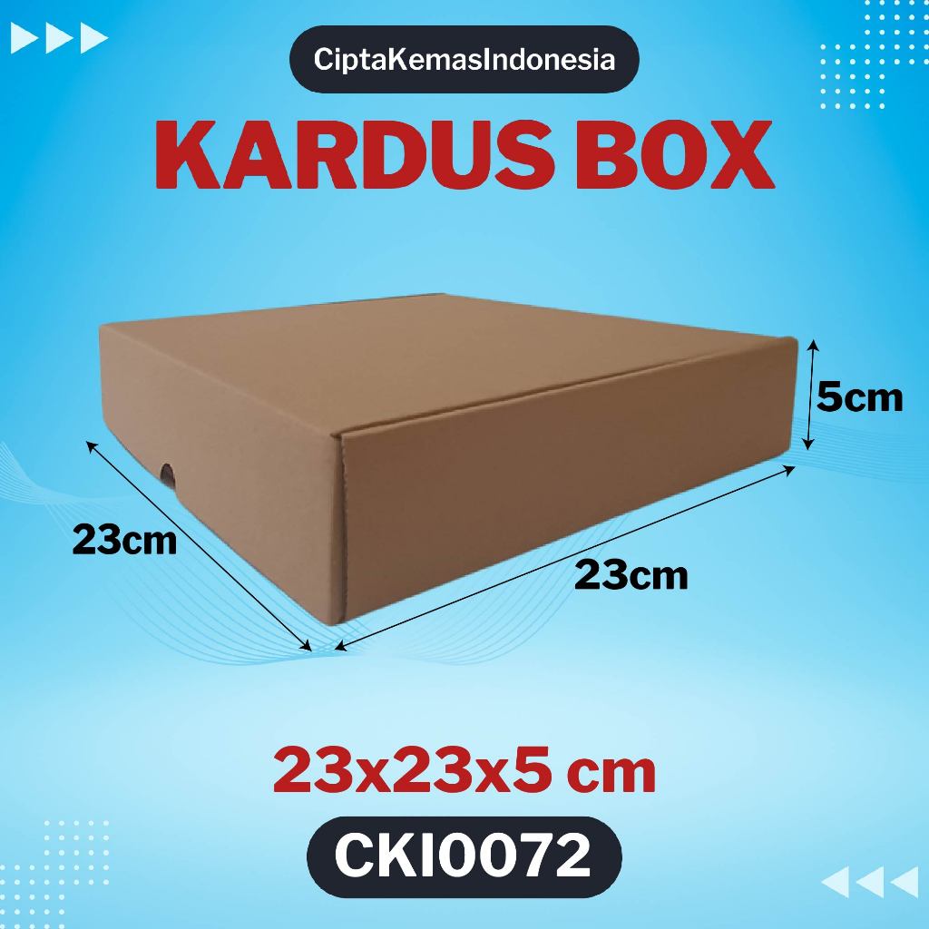 

Kardus Box Die Cut 23x23x5 cm Dus Packing Packaging Polos