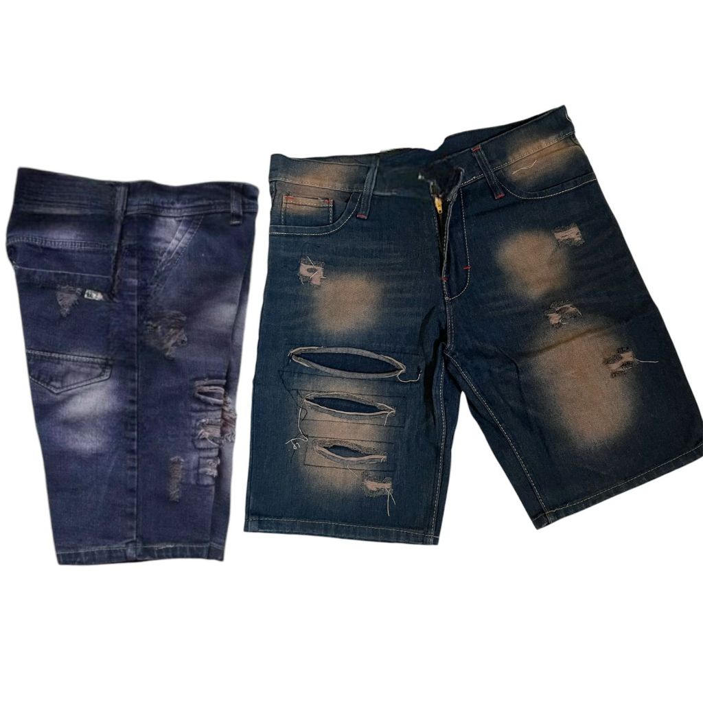 Celana Pendek Sobek Pria - Celana Jeans Pendek Sobek Pria - Celana Pendek Pria Sobek Distro - celana